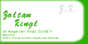 zoltan ringl business card